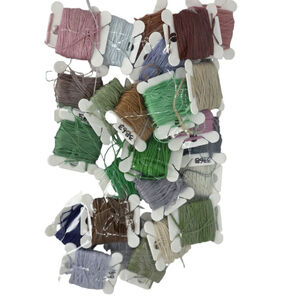 Lot of 26 Embroidery Floss Bobbins – Various Colors – Plastic – Craft Storage